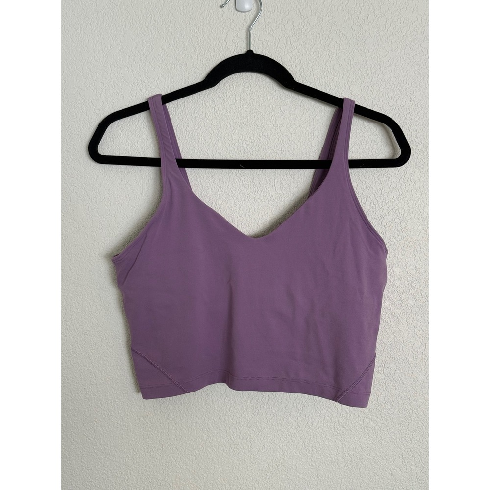 Lululemon Align Tank Top Purple Nulu Yoga Crop Bra Top Size 12